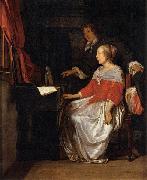 Gabriel Metsu Virginal Player oil on canvas